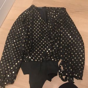 Zara Black and Gold blouse
